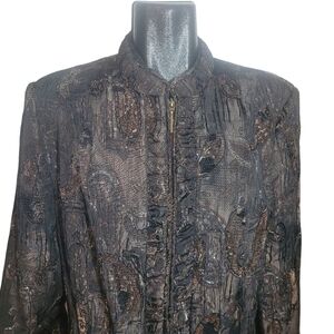 TanJay Brown and Black Zip Up Blazer Sz.16